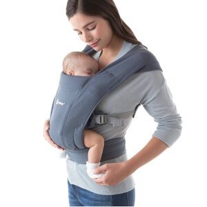 Like-New Ergobaby Embrace Cozy Knit Newborn Carrier in Oxford Blue